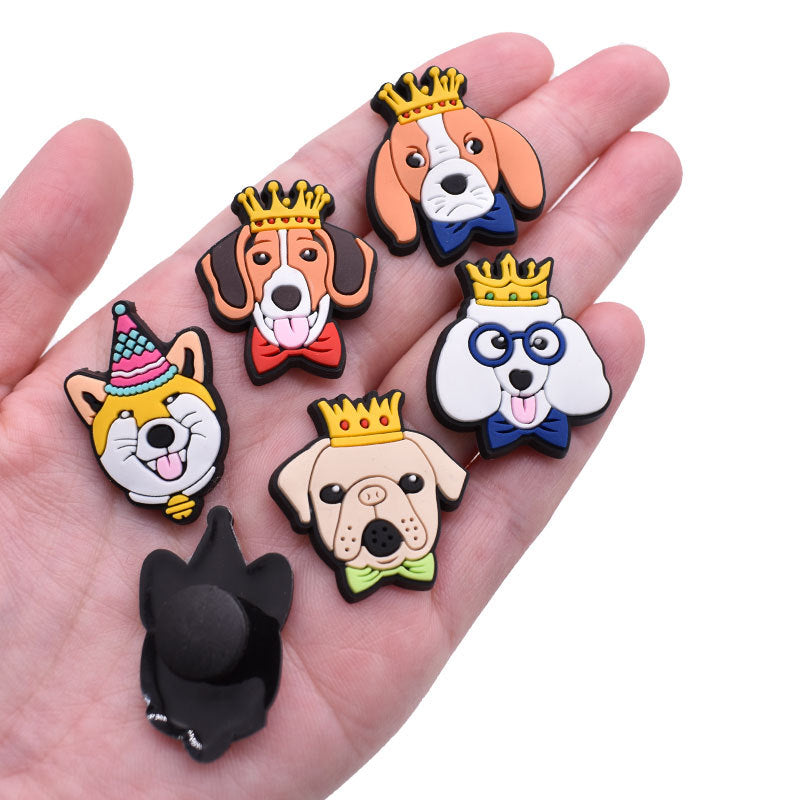 Wholesale  Random 100pcs Cute dog PVC Soft Rubber Shoe Buckle Decoration