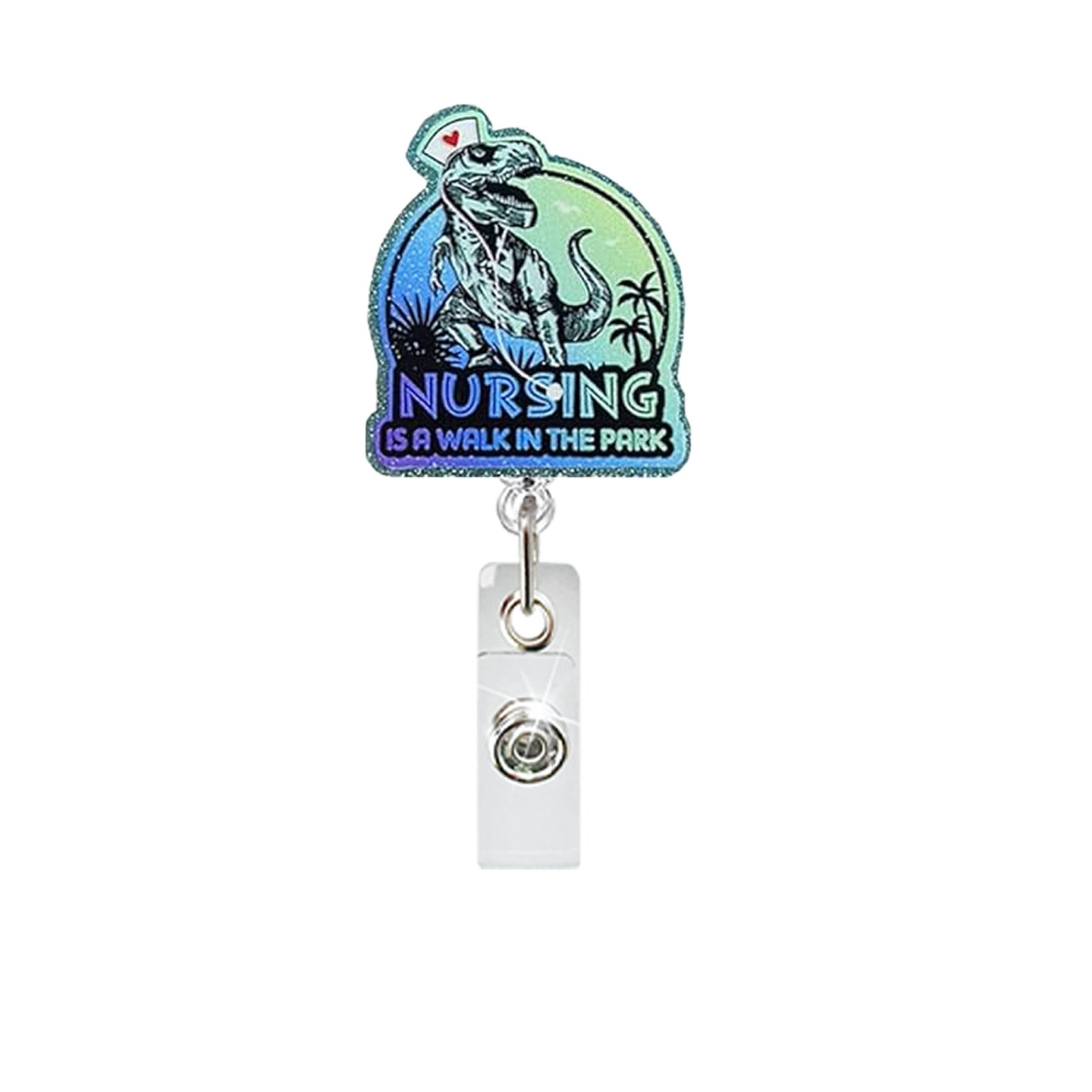 Wholesale Fun Cartoon Acrylic Badge Reel Retractable ID Card Holder Keychain Accessory