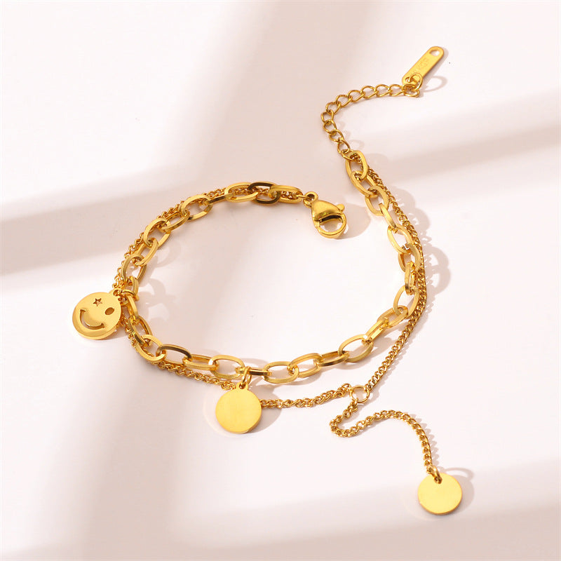 Wholesale Smiley Face Titanium Steel Bracelets ACC-BT-Chengy005