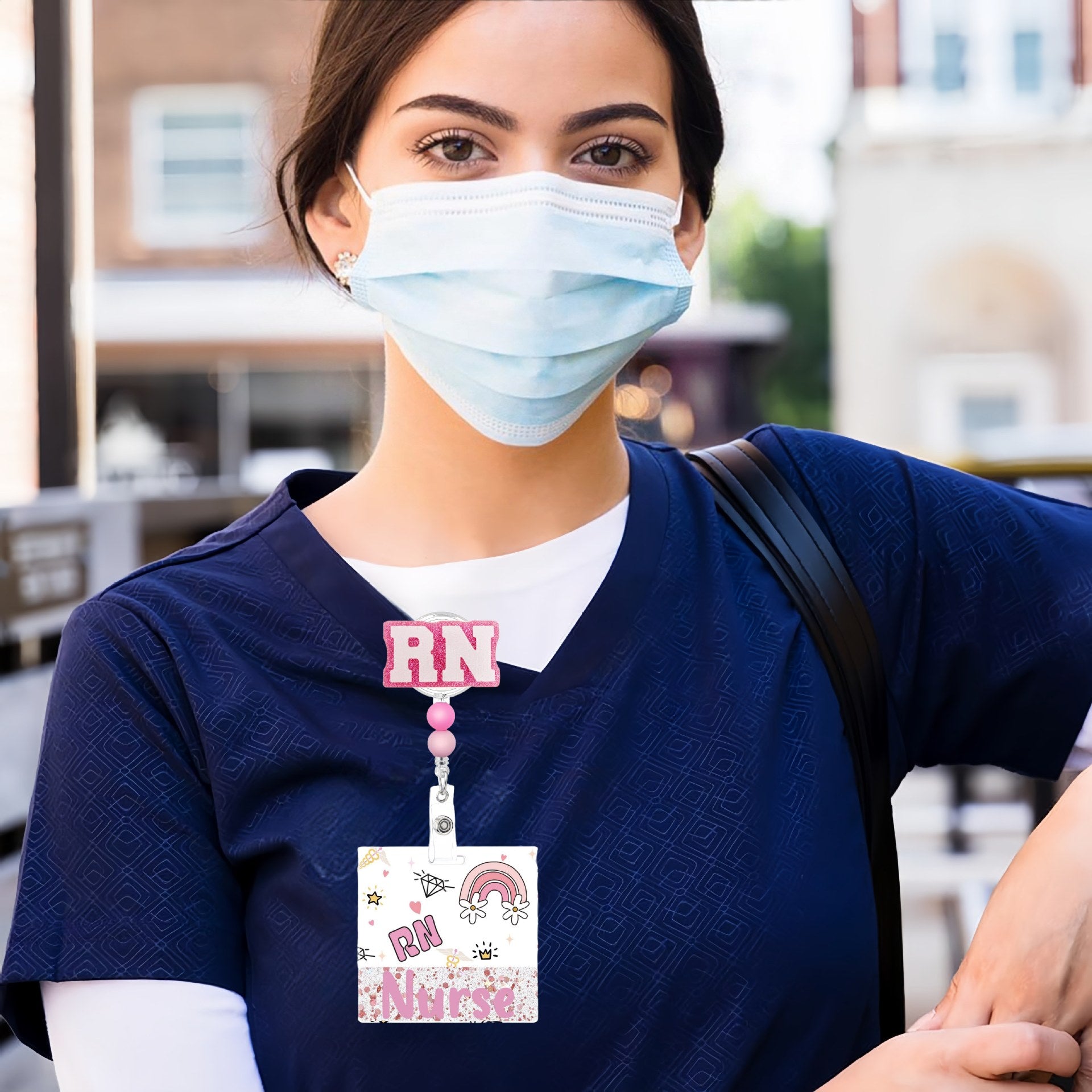 Wholesale 10pcs DIY Flatback personalized   Acrylic Flatback Badge Reels Retractable Keychain DIY Accessories