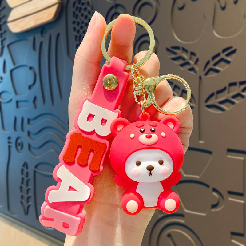 Wholesale Cartoon Cute Silicone Keychains ACCVIP-KC-HongLei001