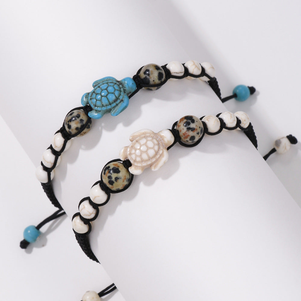 Wholesale Bohemian Turtle Vintage Turquoise Beaded Braided Bracelet