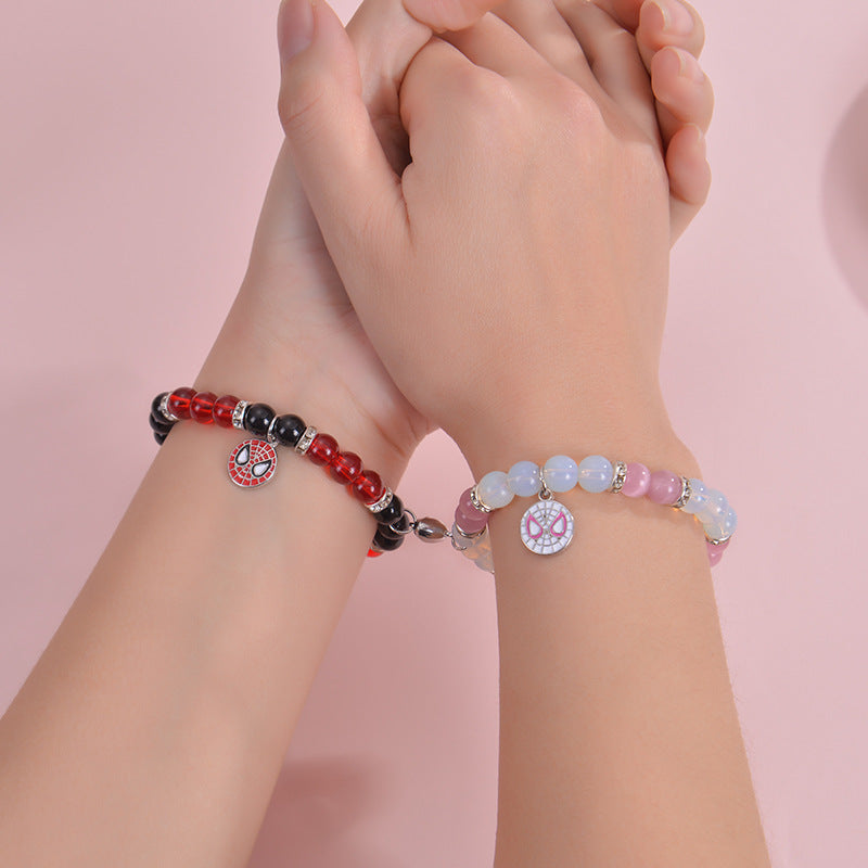 Wholesale Spider Pendant Natural Cat's Eye Crystal Bracelet ACC-BT-Duoy006