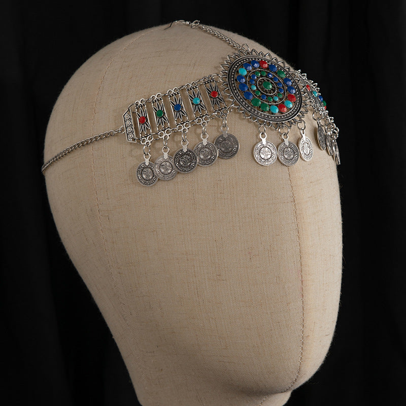 Wholesale Bohemian Alloy Forehead Chain with Tassel for Travel Photo Boutique Resale Jewelry Accessory
