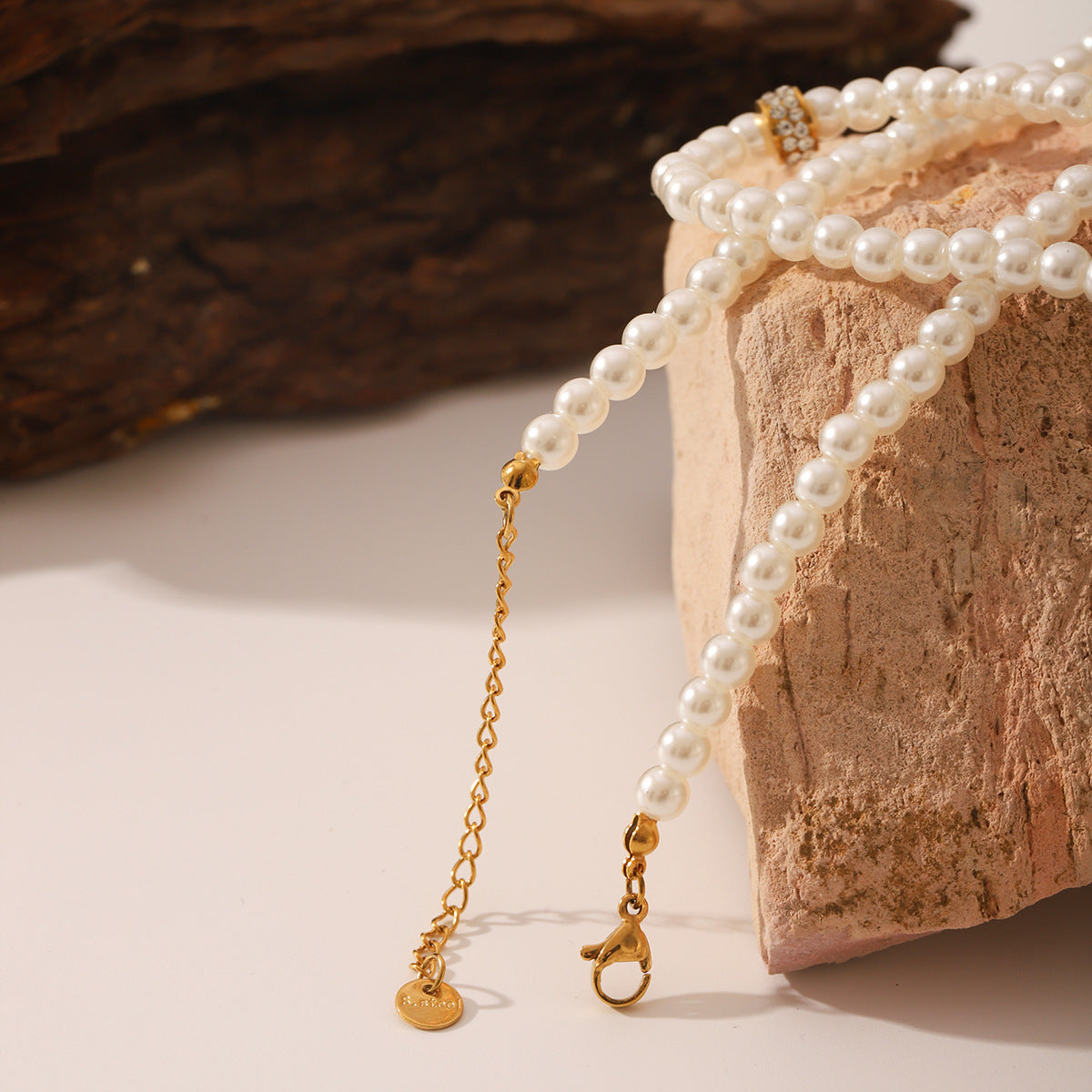 Wholesale  Pearl Necklace Color-free Light Luxury All-match Diamond Collarbone Chain Necklace