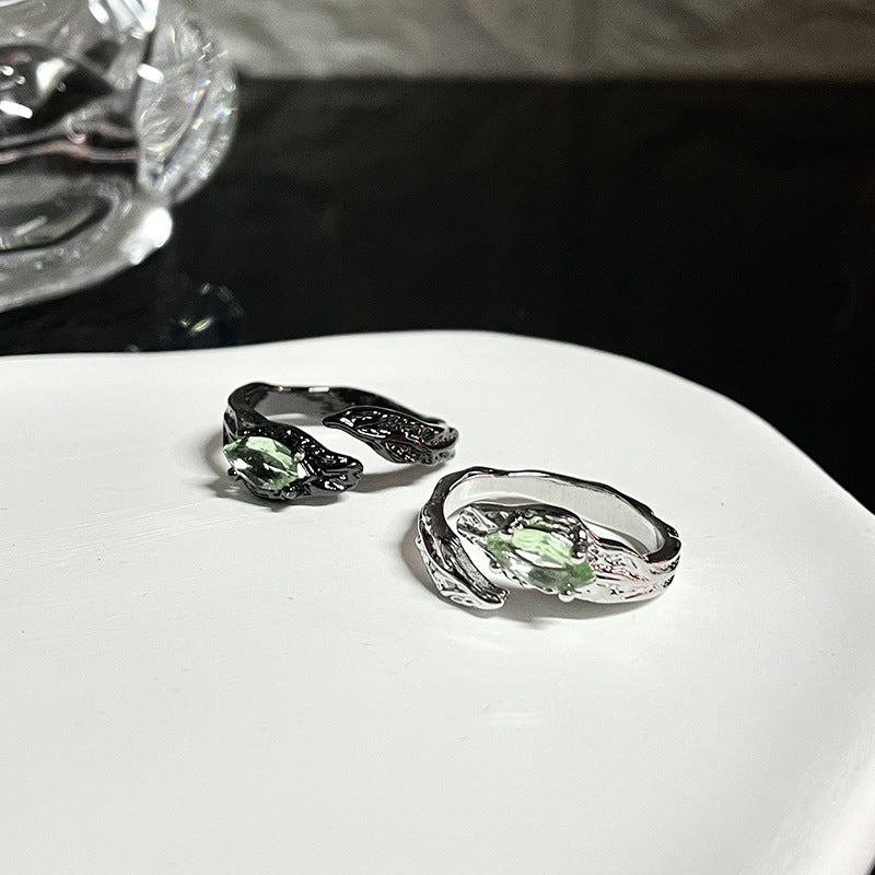 Wholesale irregular high-end feeling zircon open ring couple ring