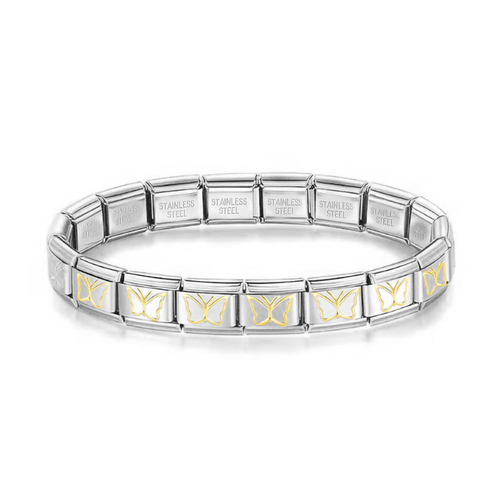 Wholesale Italian Modular Color Stainless Steel Elastic Bracelet