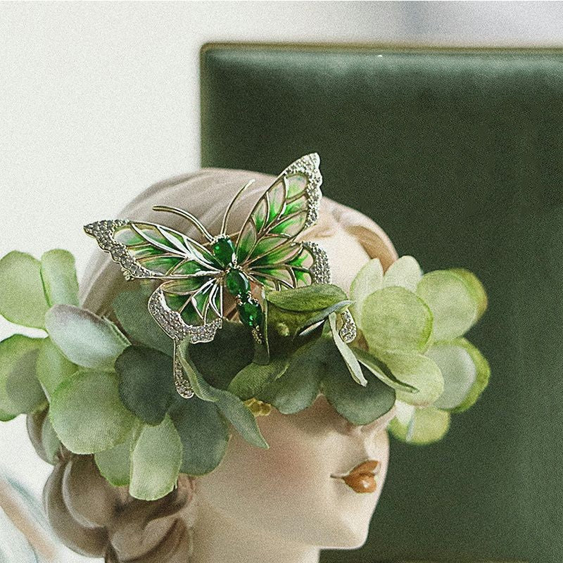 Wholesale Zircon Butterfly Brooch Colorful Oil Dropping Insect Accessories