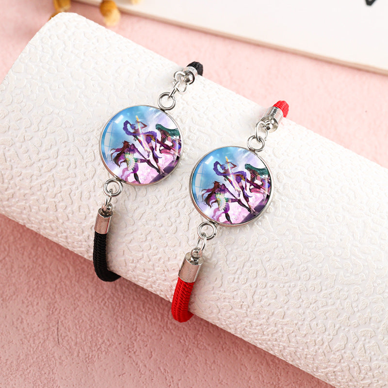 Wholesale kpop anime black and red bracelet