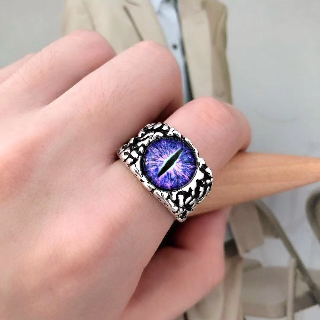 Wholesale Electroplated Metal Eye Ring Edgy Punk Devil Eye Design Jewelry Accessory for Men