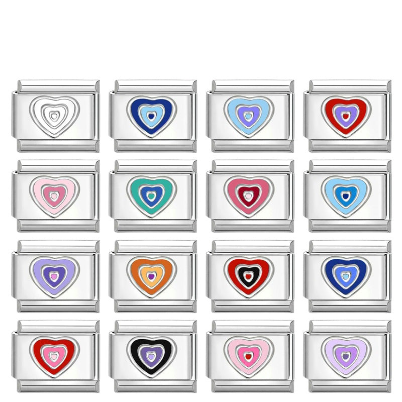 Wholesale Electroplated Stainless Steel Multicolor Heart Pendants DIY Jewelry Accessory