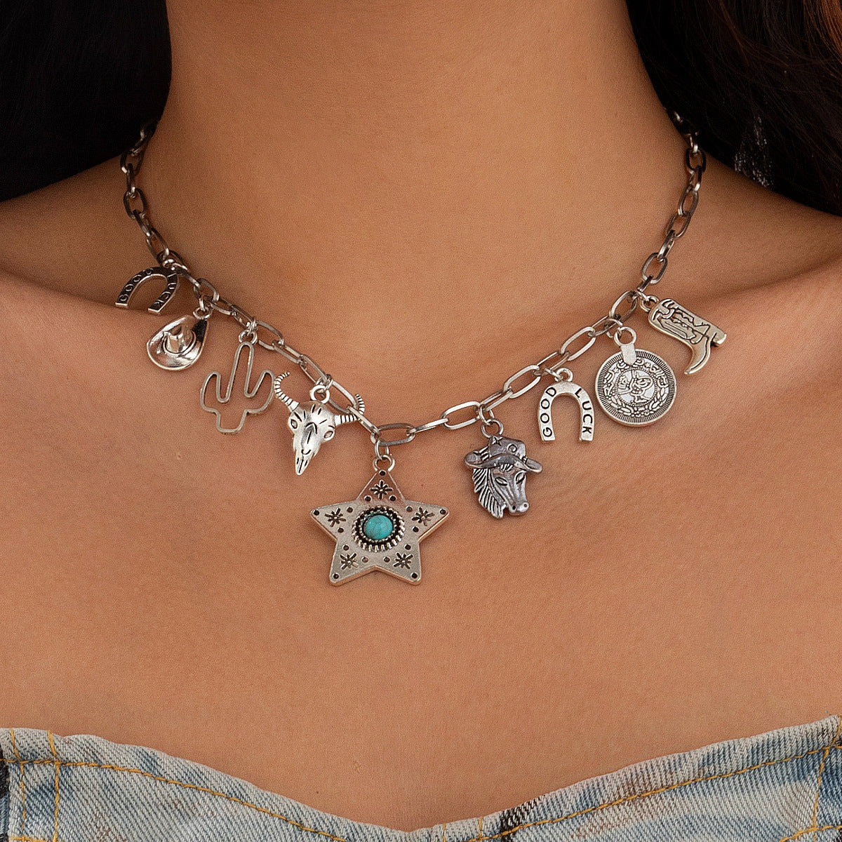 Wholesale Western Cowboy Hat Pendant Necklace