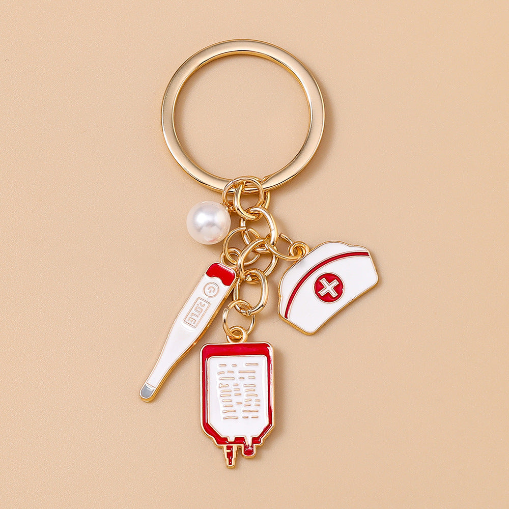 Wholesale rhot nurse clothing nurse cap key chain key chain personalized medical supplies key ring bag pendant