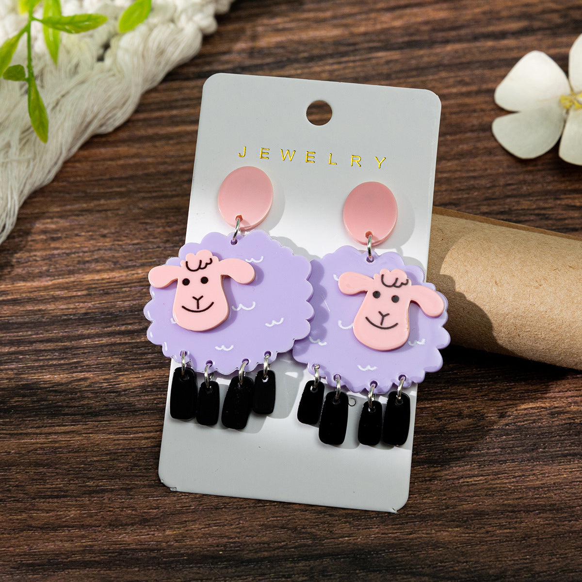 Wholesale Sheep Acrylic Cute Lamb Earrings