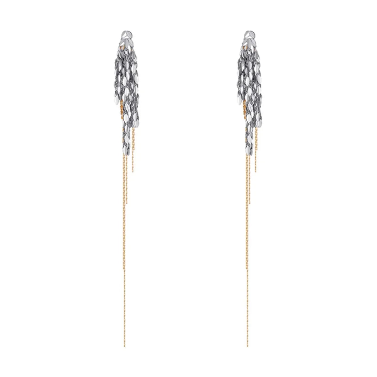 Wholesale wheat ear leaf thin chain tassel earrings