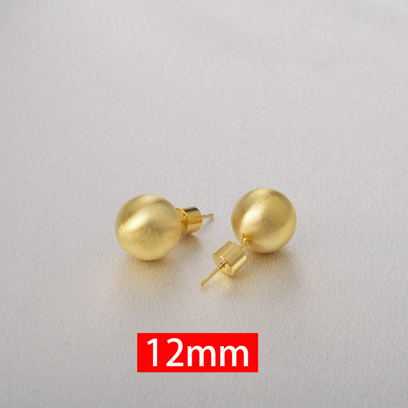 Wholesale Fashion Small Style Wire-drawing Hollow Ball Earrings