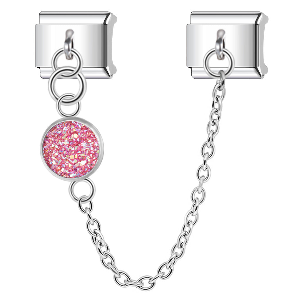 Wholesale Italian Charm Bracelet 9mm DIY Splicing Shiny Pendant Stainless Steel Composable Bracelet