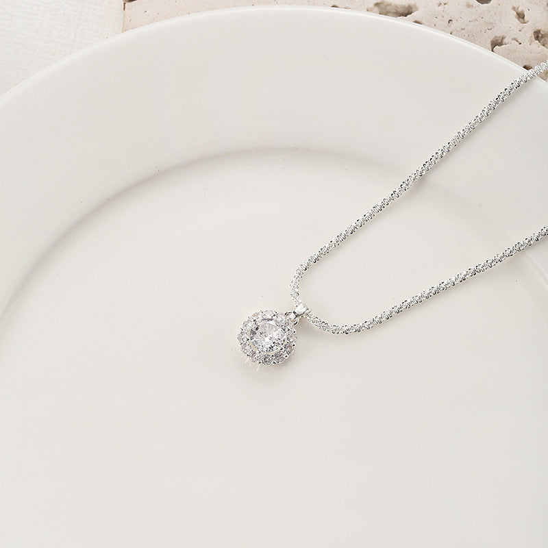 Wholesale Sweet Four-Leaf Flower Clavicle Chain - Titanium Steel,  Non-Fading,  Gemstone Accents - Boutique Resale Jewelry