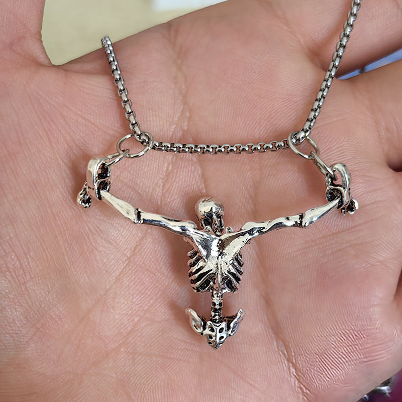 Wholesale Halloween punk style skull necklace