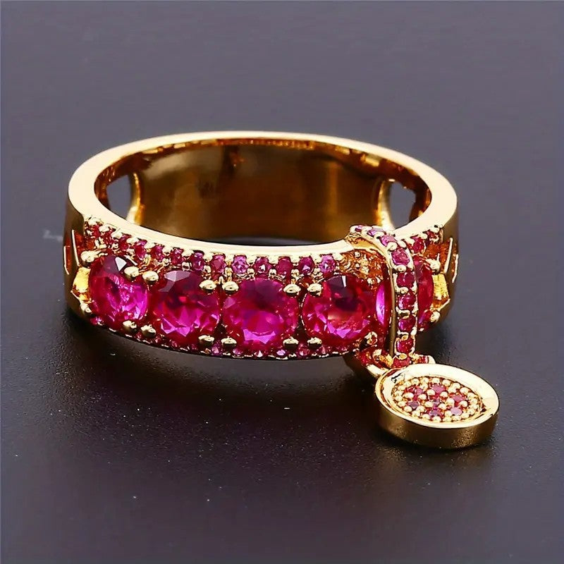 Wholesale disc inlaid zircon ring