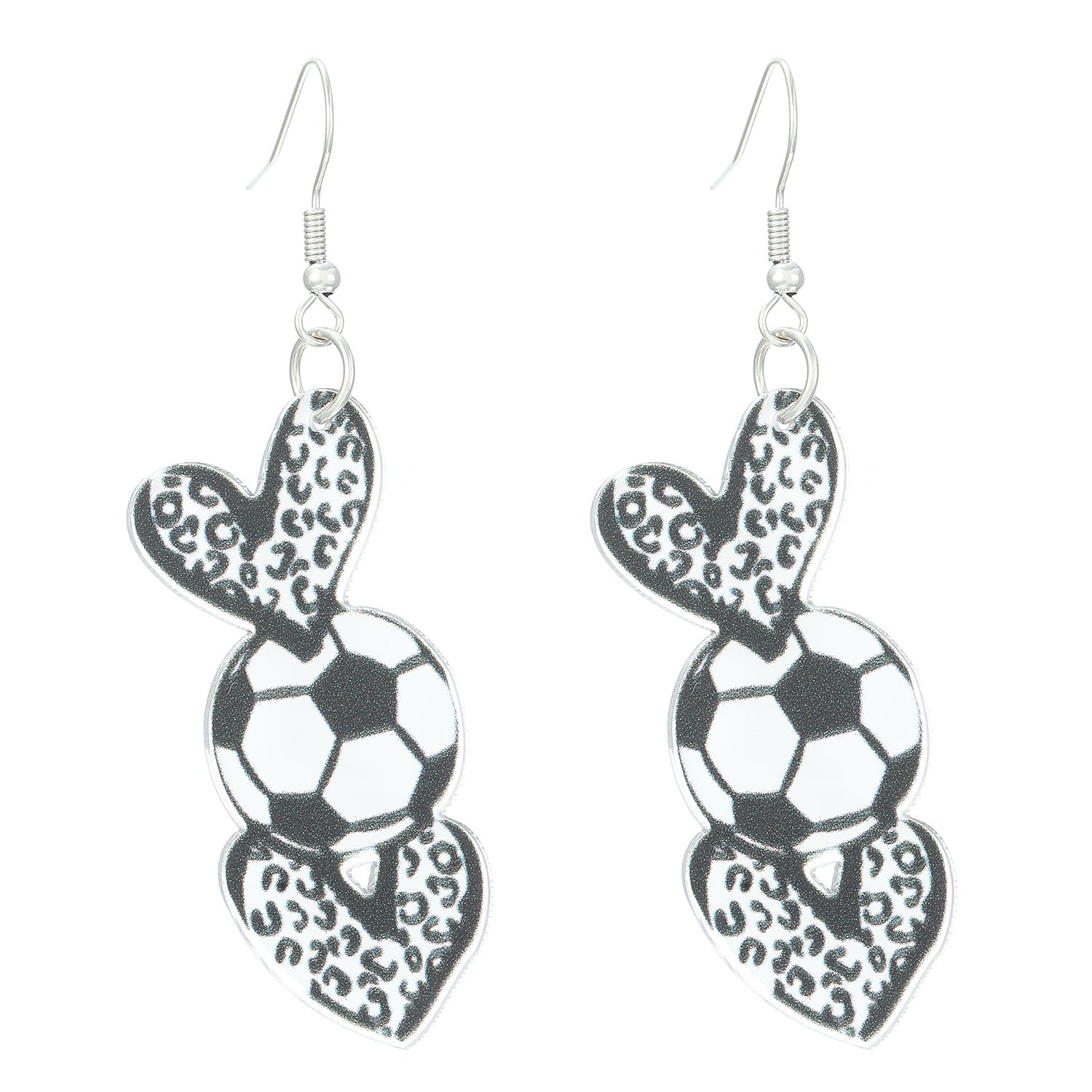 Wholesale Basketball Rugby Football Baseball Volleyball Acrylic Plate Printed Earrings ACC-ES-MY024