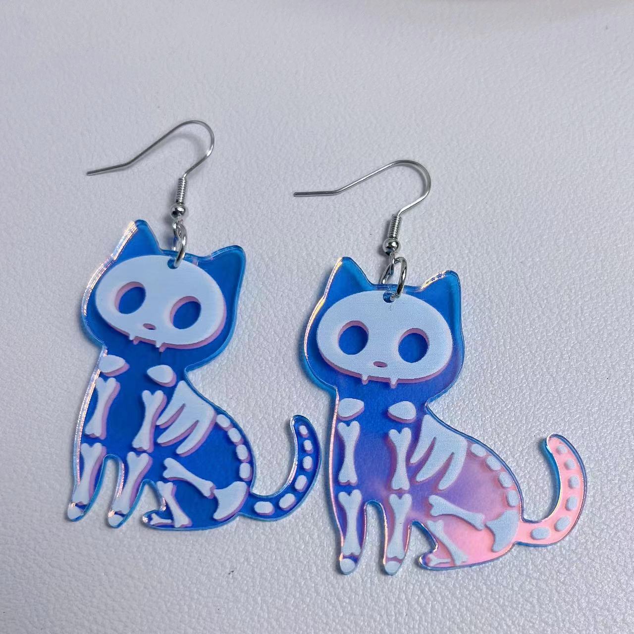 Wholesale Halloween Acrylic Skull Earrings ACC-ES-AnDao020