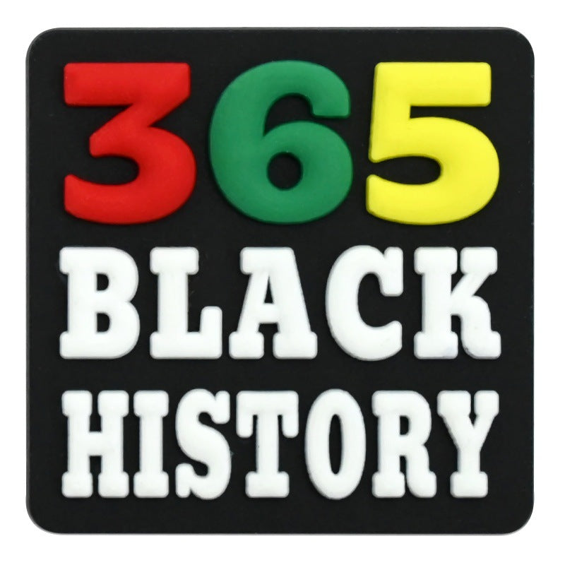 Wholesale Random 100pcs Black Girl Series  PVC Soft Rubber Shoe Buckle Decoration