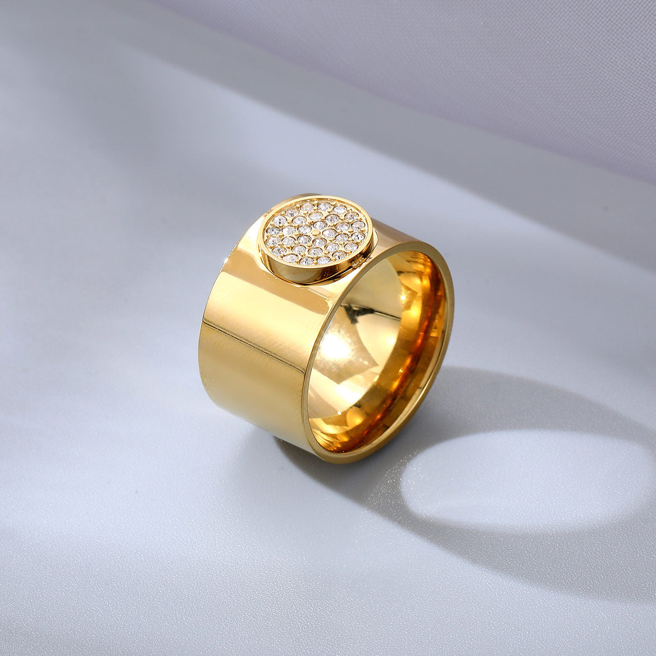 Wholesale Geometric Wide Titanium Steel Ring