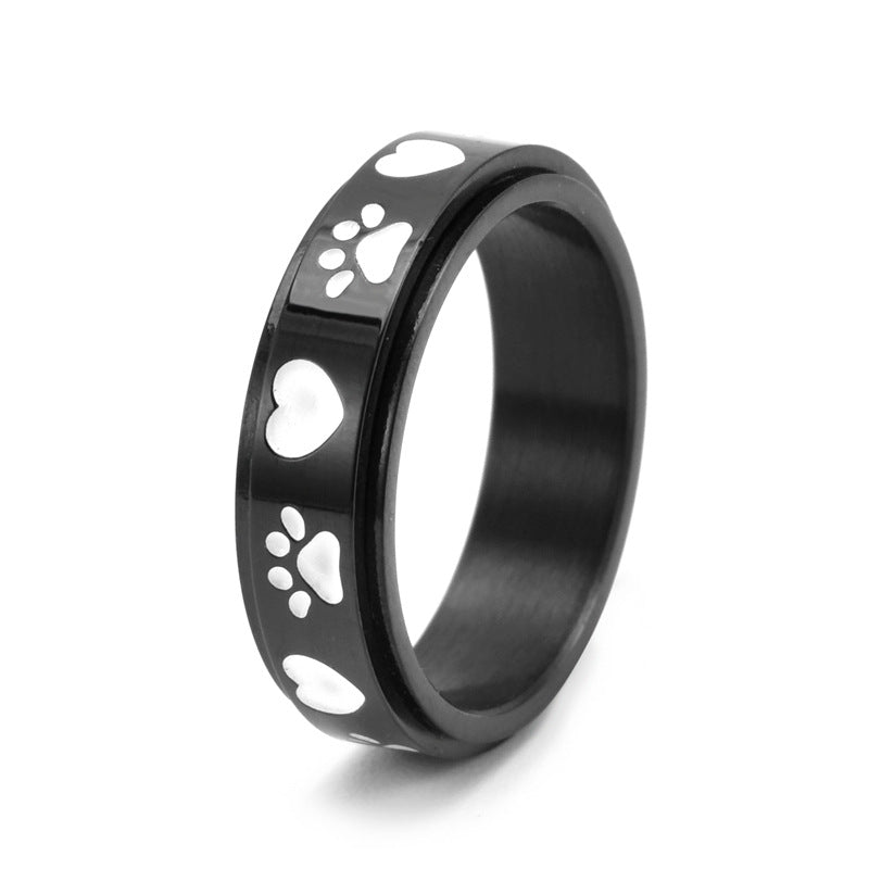 Anello girevole in acciaio inossidabile con stampa Love Dog all'ingrosso