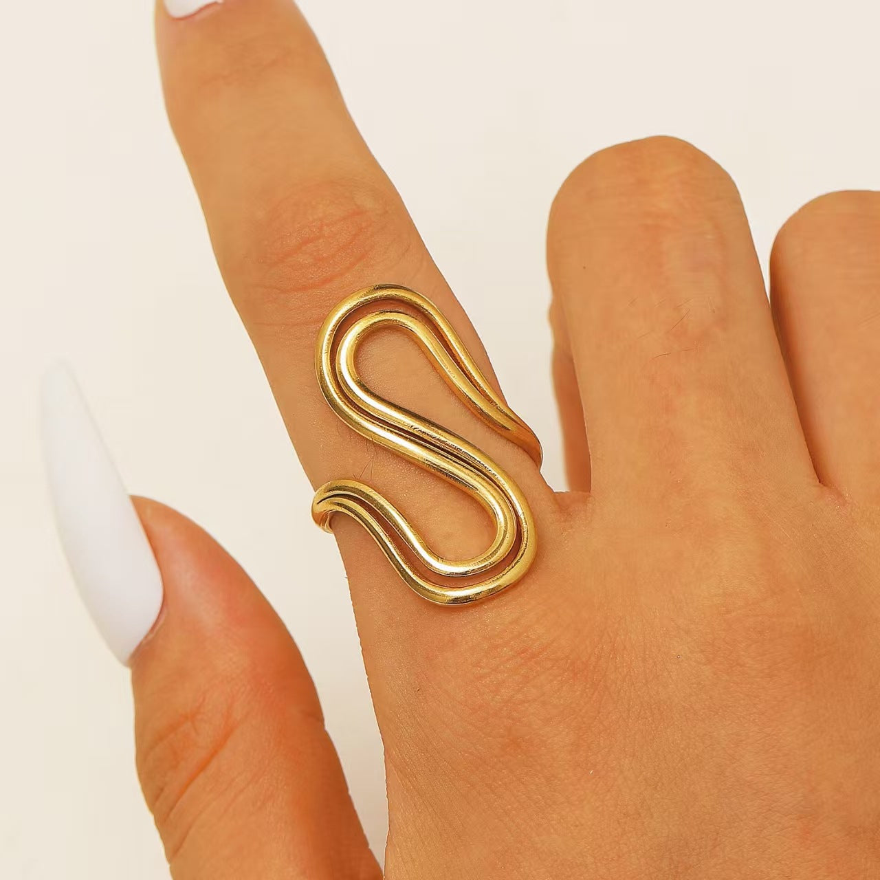 Wholesale Water Wave Open Hydraulic Stainless Steel Ring