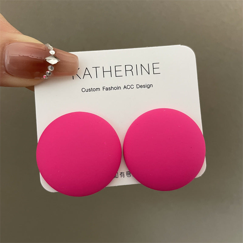 Wholesale Candy Color Geometric Square Circle C Shape Earrings