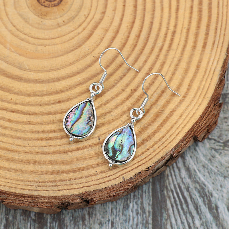 Wholesale bohemian abalone shell rimmed earrings women fashion creative abalone shell drop earrings