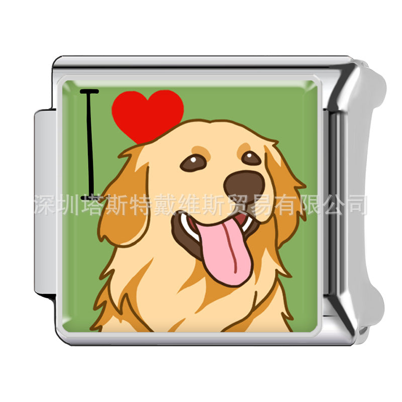 Wholesale Dark Egyptian Cute Pet Stainless Steel Charms DIY Bracelet Watch Strap Fashion Jewelry Accessory Gift For Boutique Resale