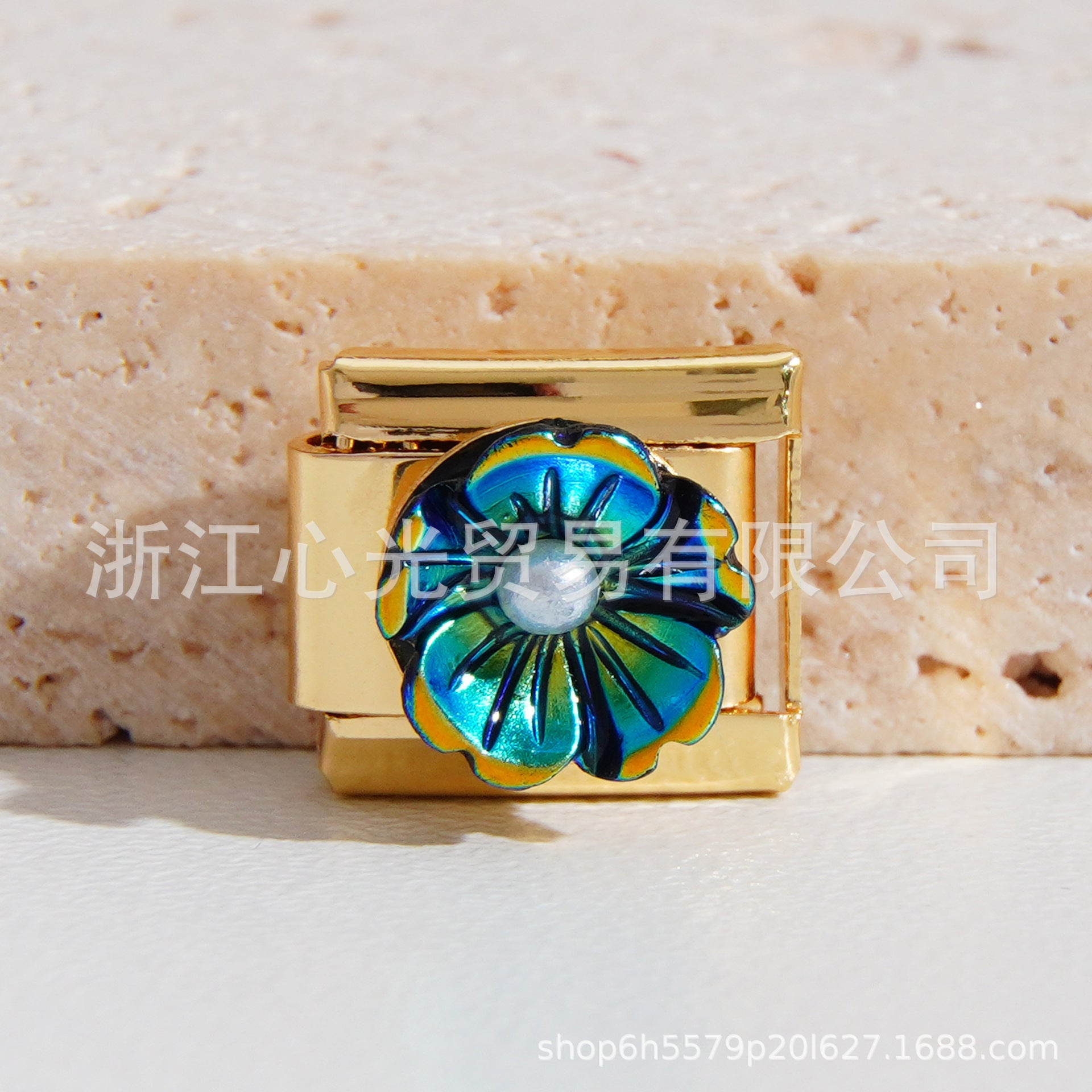 Wholesale Italian Charm Bracelet 9mm DIY Splicing Flower Series Stainless Steel Composable Bracelet