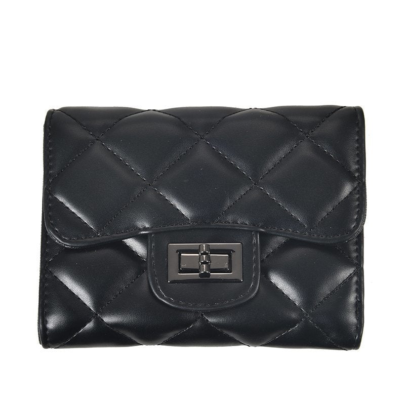 Wholesale Short Multi-card Slot Soft Leather Diamond Wallet  ACC-WT-DuoMe009