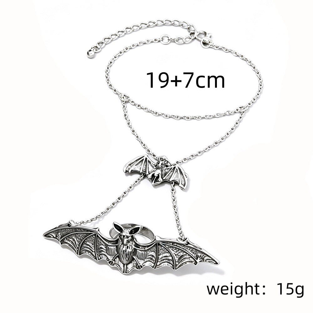 Wholesale Zinc Alloy Gothic Punk Bat Hand Chain Jewelry for  Party Boutique Resale