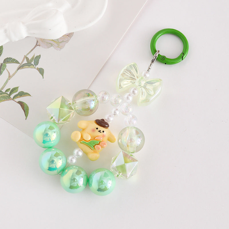 Wholesale Cartoon Colorful  Handmade Beaded Acrylic  Keychain  ACCVIP