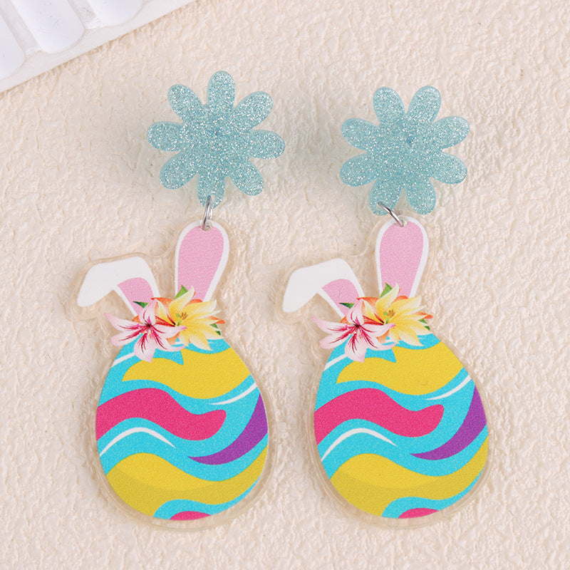Wholesale 2PCS Acrylic Easter Carrot Chick Earrings