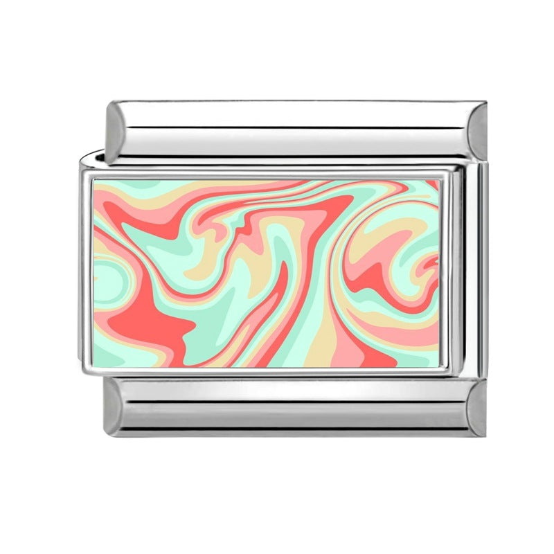 Wholesale 9mm Italian Charm Starter Bracelets DIY Colorful Single Section Creative Stainless Steel Composable Bracelet