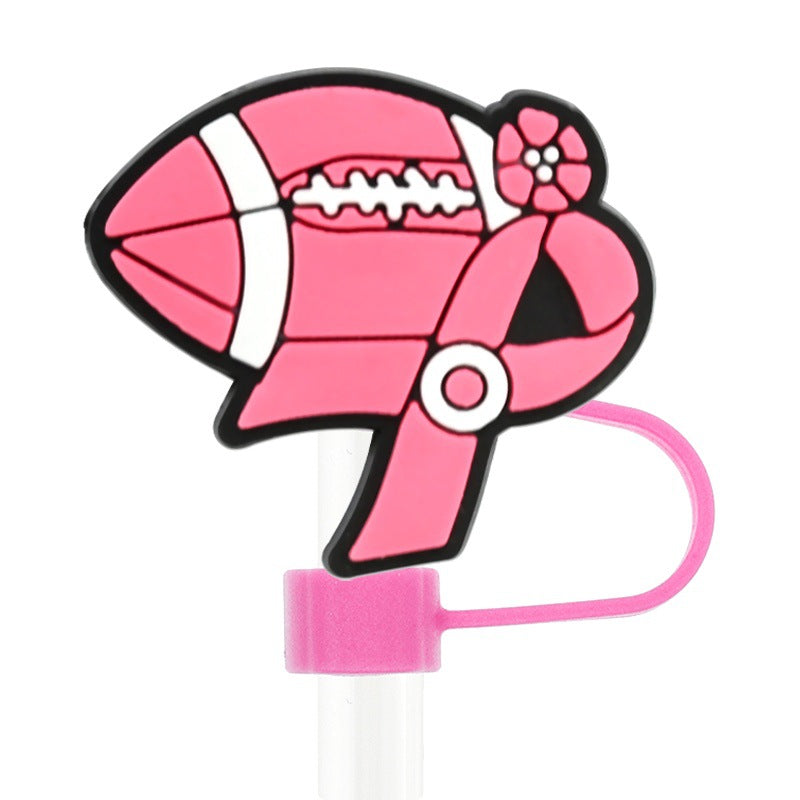 Wholesale Random 100pcs Pink Theme 10mm PVC Soft Straw Tube Cap  ACC-SCR-RYY112