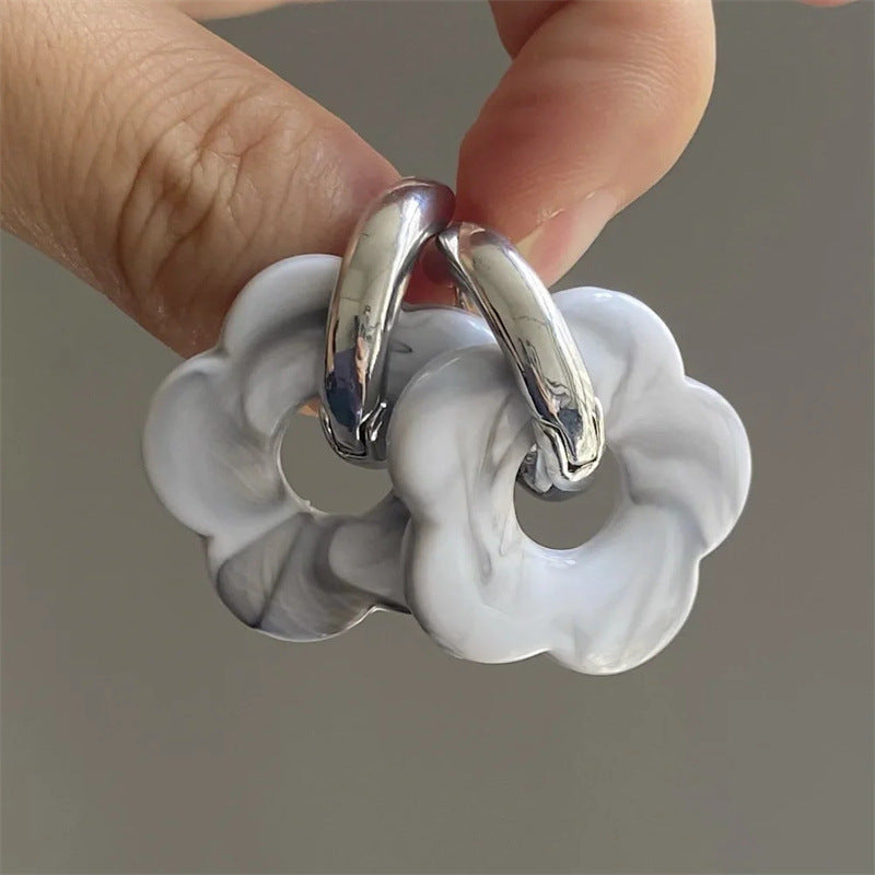 Wholesale Resin Flower Copper Earrings ACC-ES-MLR009