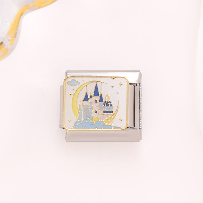 Wholesale 10pcs Italian Charm Bracelet 9mm DIY Splicing Removable Little Fox Stainless Steel Composable Bracelet