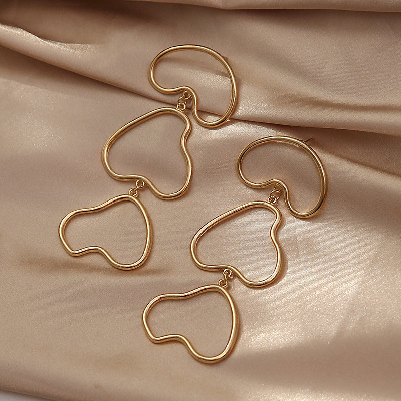 Wholesale geometric irregular stainless steel earrings