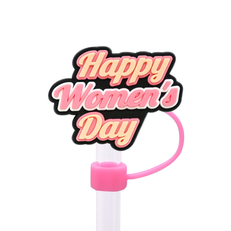 Wholesale Random 100pcs Women's Power Series Straw Cover 10MM Straw Tube Cap