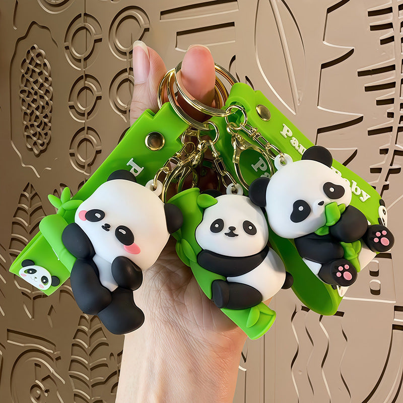Wholesale Cute Panda Cartoon Keychain Chengdu Souvenir Gift Boutique Car Key Accessory