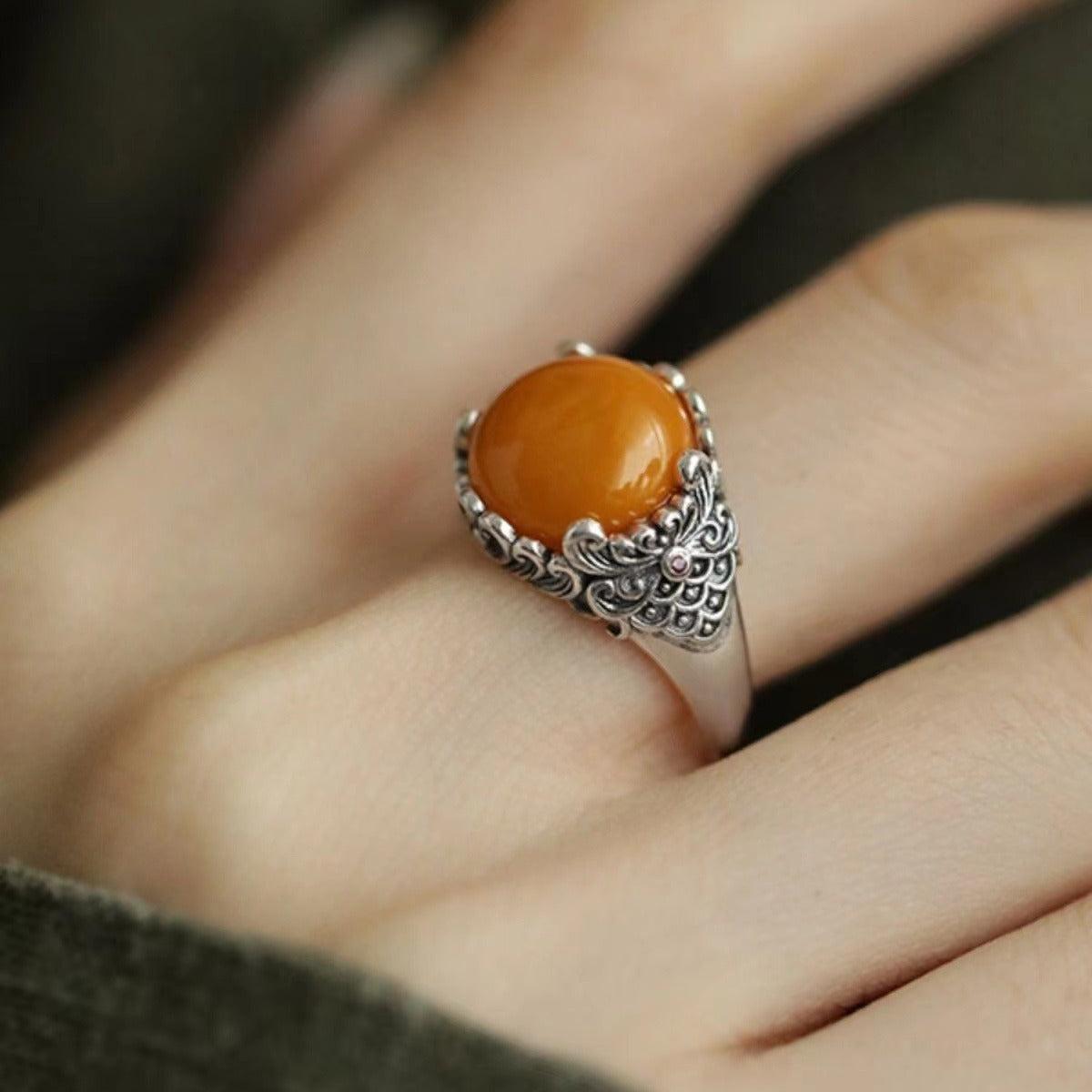 Wholesale Ethnic Style Copper Ring with Xiangyun Design - Adjustable Open-Ended Ring for Women,  Gift for Everyday Wear