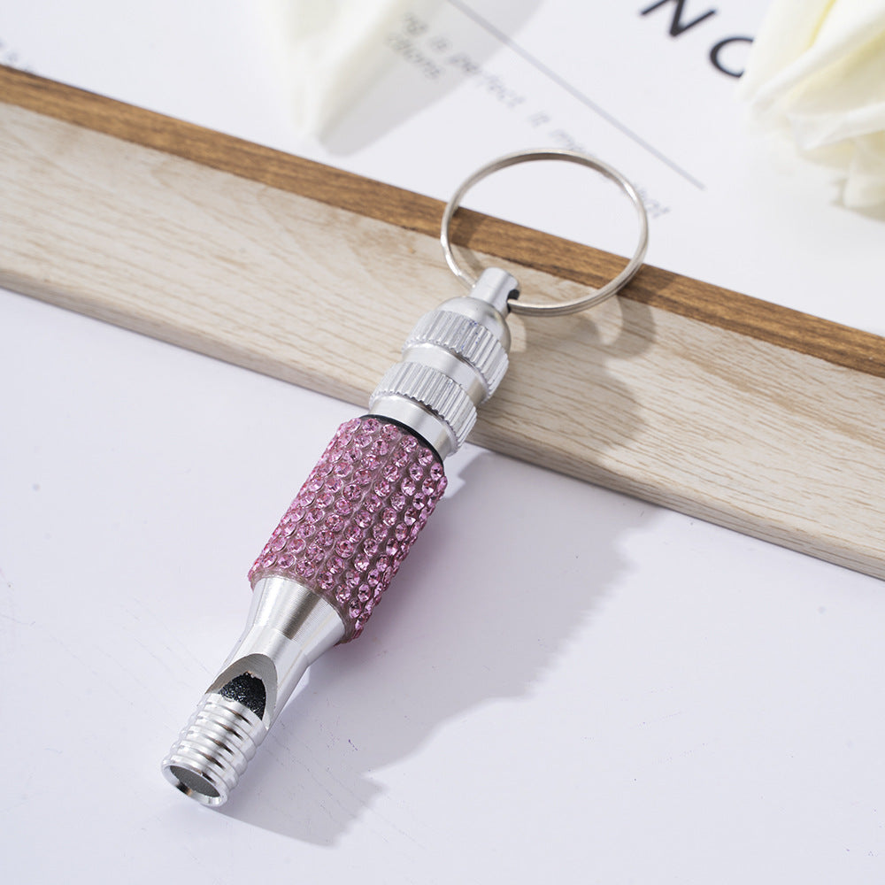 Wholesale Rhinestone Aluminum Whistle Outdoor Keychain ACC-KC-ZhiYa033