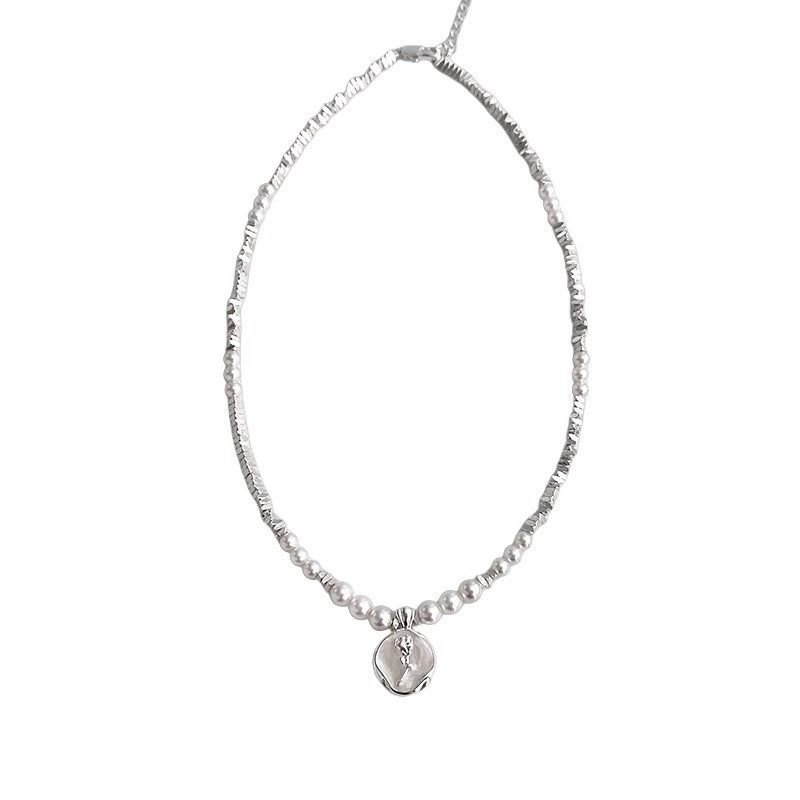 Wholesale irregular silver pearl necklace