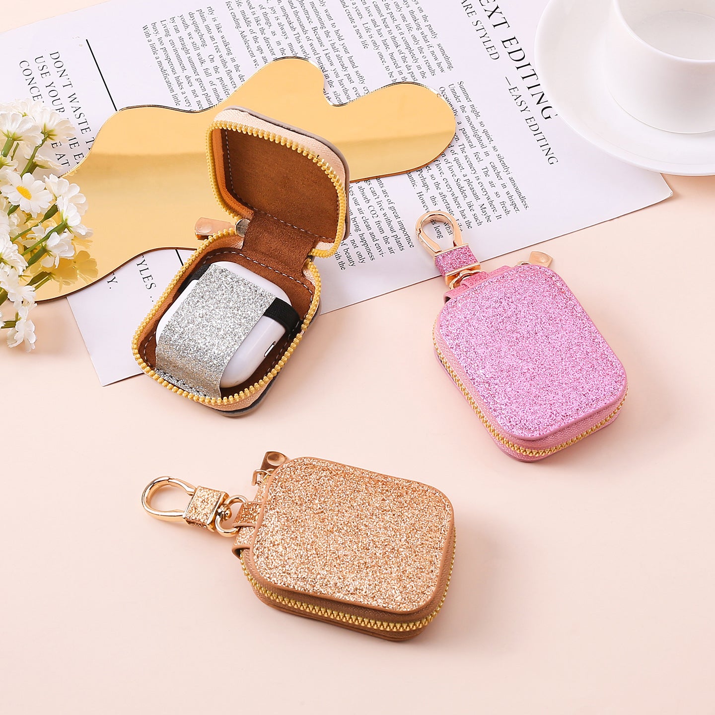 Wholesale Trendy Sequin 3 Pro 2 Case Frosted PU Leather Protective Cover Stylish Gift