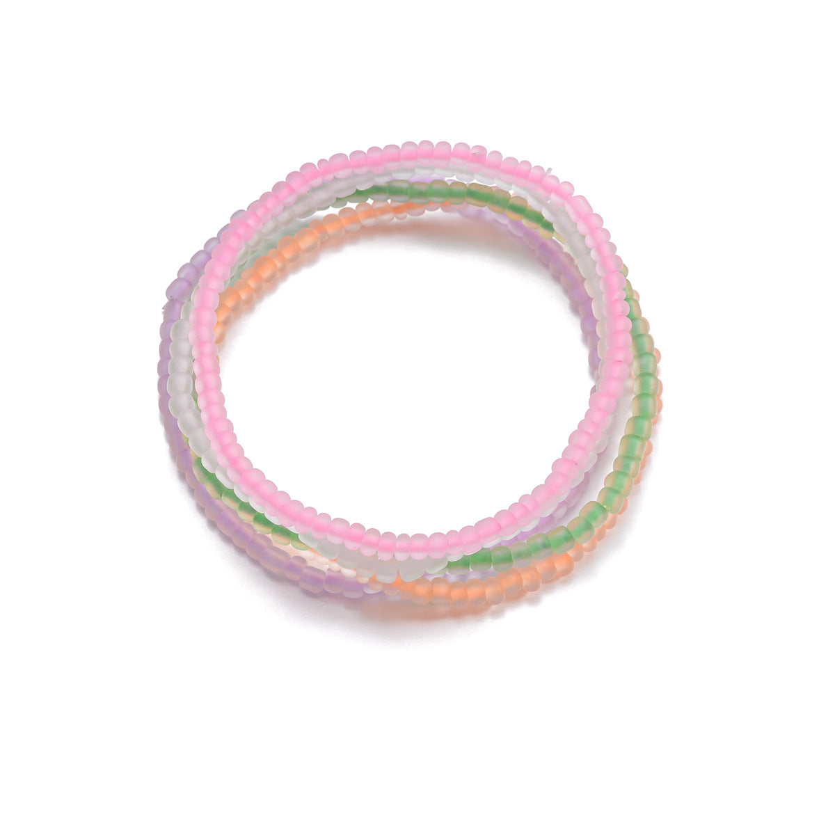 Wholesale  five-color acrylic luminous beaded woven anklet